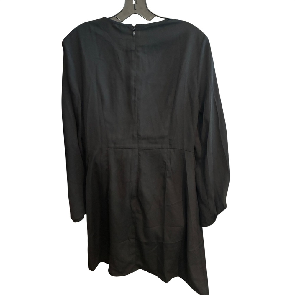 Office Siren LBD Tie Front Keyhole Mini Dress Womens Size M Black Whimsigoth - Picture 5 of 8